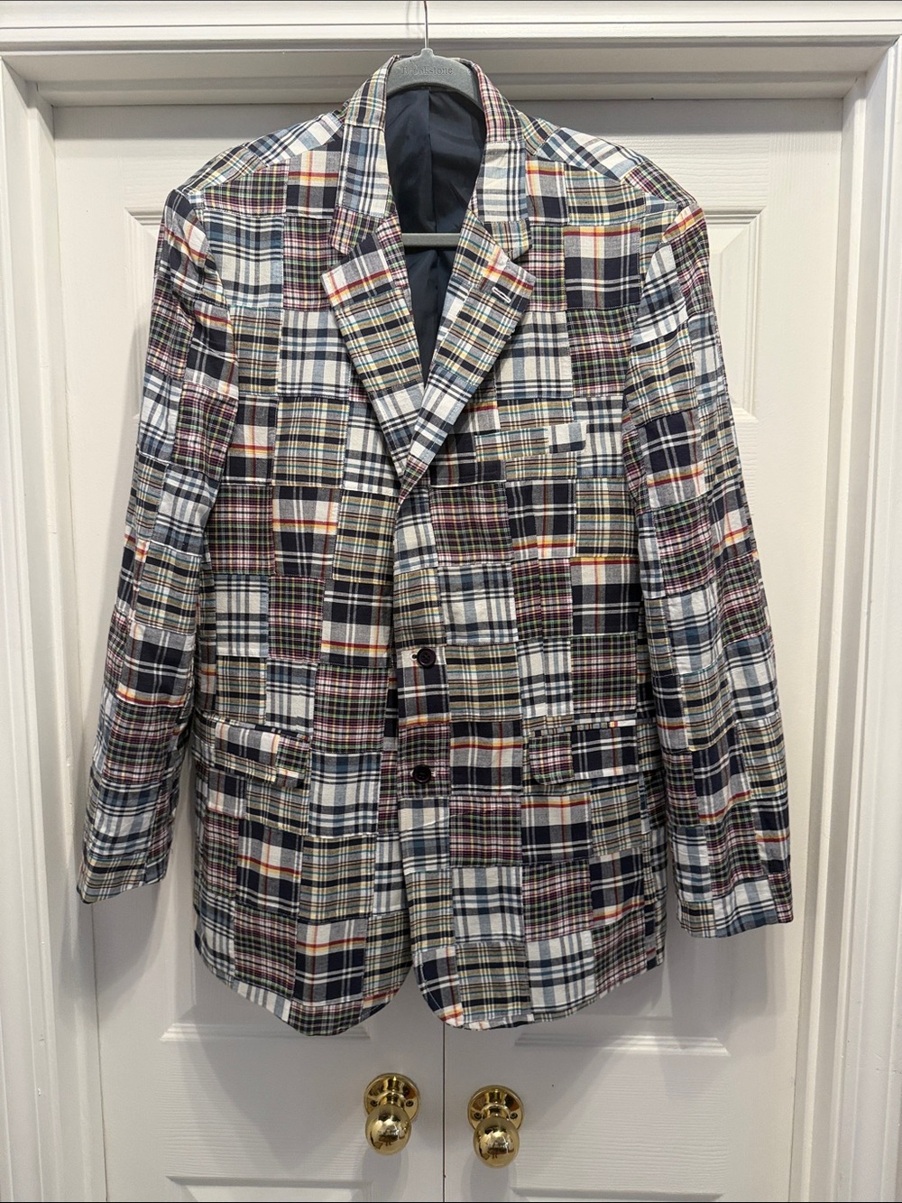 Madison Men's Multi-Color Plaid Patchwork Blazer NWOT